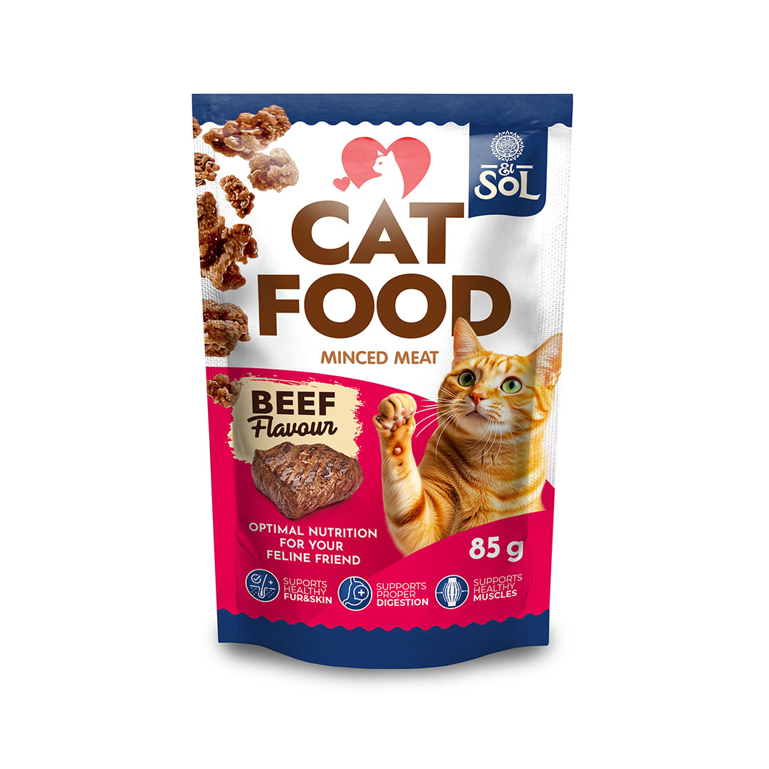 Cat food, minced meat, 82g.