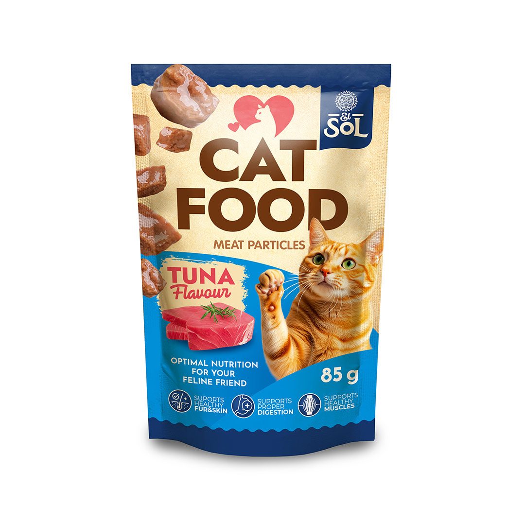 Hrana za macke od tune, komadići mesa.